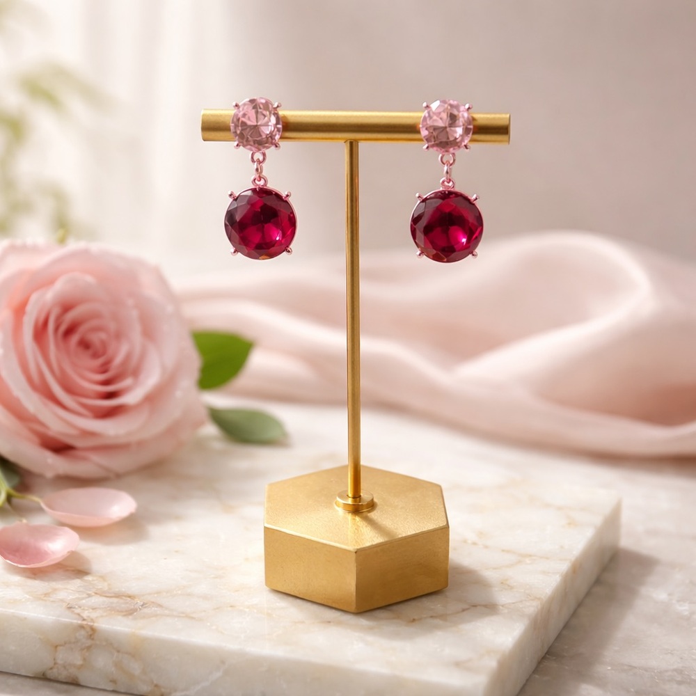 NWOT. Pink Drop Earrings‎